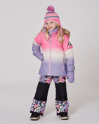 Deux Par Deux Two-piece Play Snowsuit Retro Flower In Multi