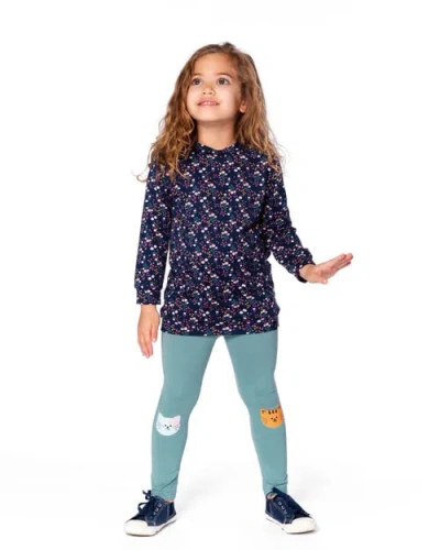 Deux Par Deux Tunic And Leggings Set In Multi