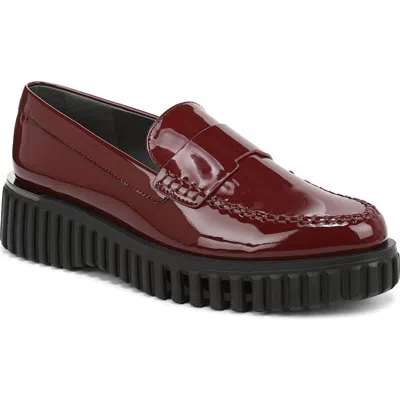 Franco Sarto Women's Flexa Roma Round Toe Lug Sole Loafers In Burgundy