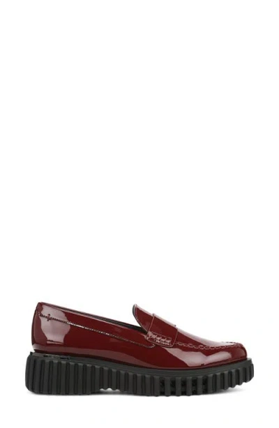 Franco Sarto Women's Flexa Roma Round Toe Lug Sole Loafers In Burgundy