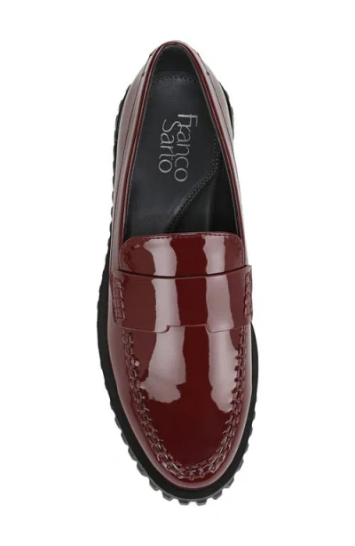 Franco Sarto Women's Flexa Roma Round Toe Lug Sole Loafers In Burgundy
