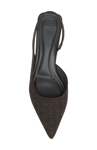 Sarto By Franco Sarto Devin Kitten Heel Slingback Pump In Brown
