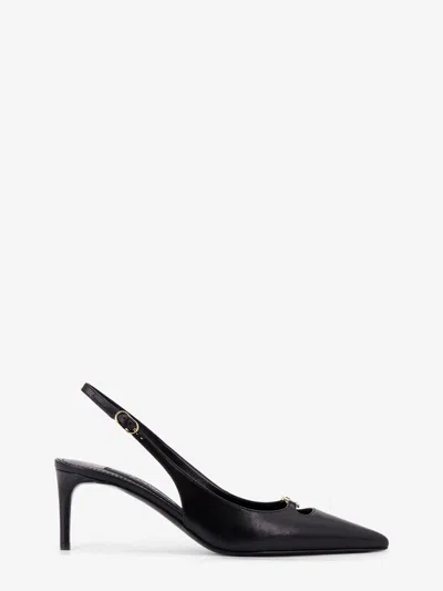 Dolce & Gabbana Dolce&gabbana Low Black Patent Leather Slingback In Multi