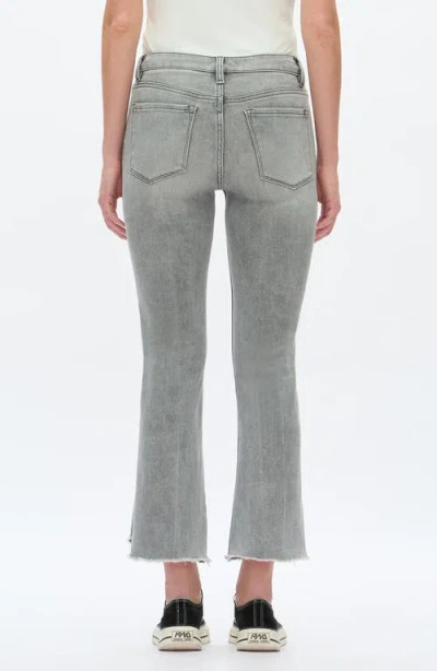 Bayeas Frayed Step Hem Mid Rise Ankle Bootcut Jeans In Gray