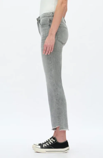 Bayeas Frayed Step Hem Mid Rise Ankle Bootcut Jeans In Gray