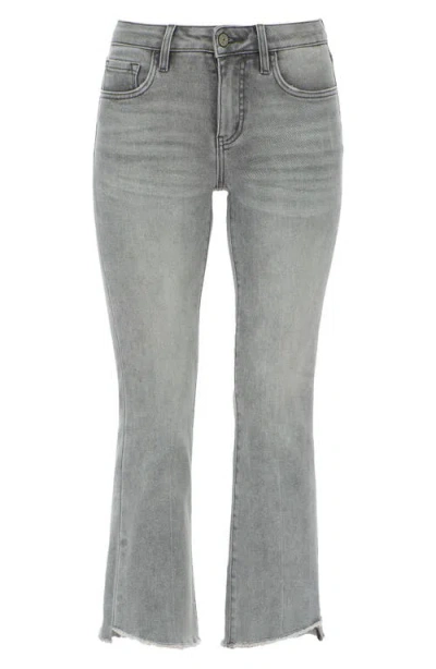 Bayeas Frayed Step Hem Mid Rise Ankle Bootcut Jeans In Gray