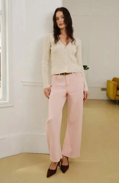 Bayeas Mid Rise Barrel Jeans In Pink