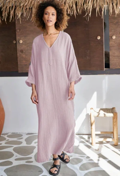 Ocean + Main Ocean+main Gauze Arc Seam Caftan In Pink