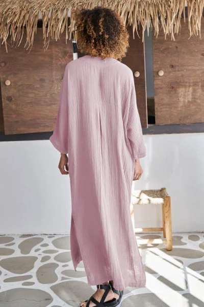 Ocean + Main Ocean+main Gauze Arc Seam Caftan In Pink