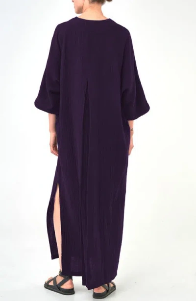 Ocean + Main Ocean+main Gauze Arc Seam Caftan In Purple