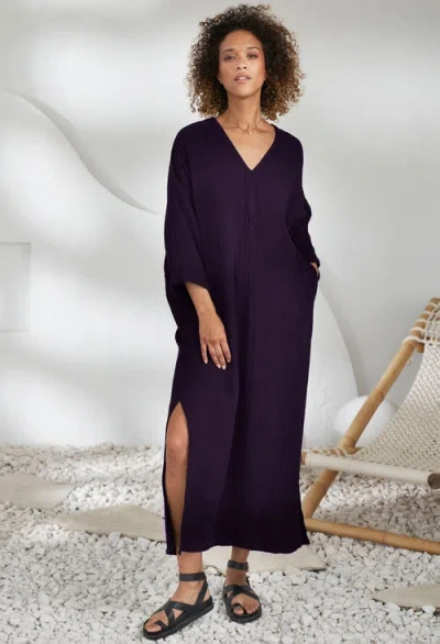 Ocean + Main Ocean+main Gauze Arc Seam Caftan In Purple