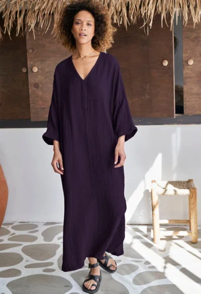 Ocean + Main Ocean+main Gauze Arc Seam Caftan In Purple