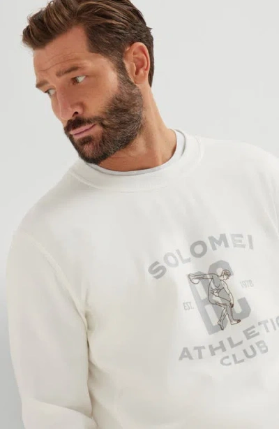 Brunello Cucinelli Men White Techno Cotton Sweatshirt, M Luxury Sweatshirts & Hoodies For Men Darveys In Gray