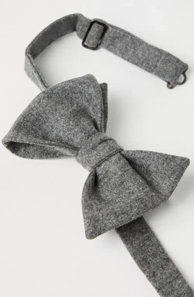 Brunello Cucinelli Wool-silk Flannel Bow Tie In Gray