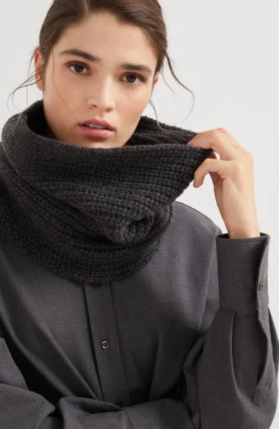 Brunello Cucinelli Cashmere Collar Scarf In Black
