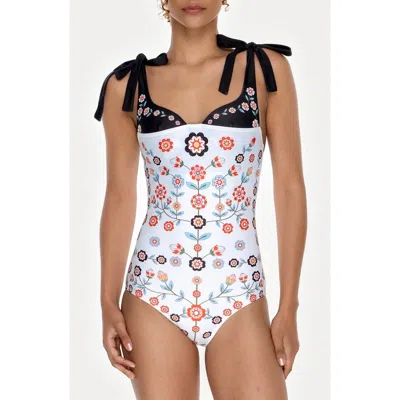 Jessie Zhao New York Ballerina One-piece Swimsuit In Multi