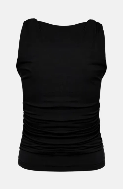 Ow Collection Zoey Draped Top In Black