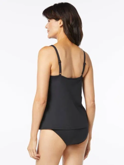 Coco Reef Womens Ultra Fit Bra Sized Tankini Top Impulse High Waist Bikini Bottoms In Black