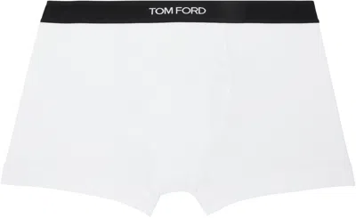 Tom Ford Logo Waistband Boxer Brief In White