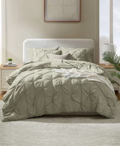 Nestl Luxury Soft Pinch Pleat 7-pc. Comforter Set, King In Green