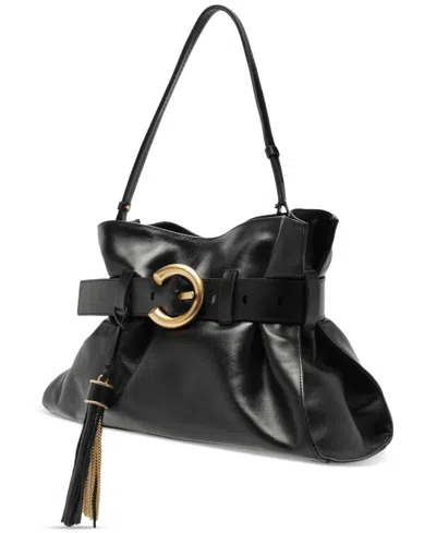 Arezzo Rivera Medium Leather Clutch In Black