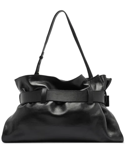 Arezzo Rivera Medium Leather Clutch In Black