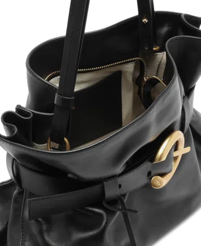 Arezzo Rivera Medium Leather Clutch In Black