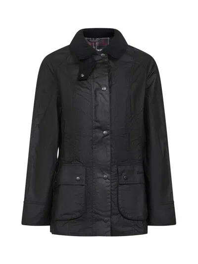 Barbour Black Beadnell Waxed Jacket In Black