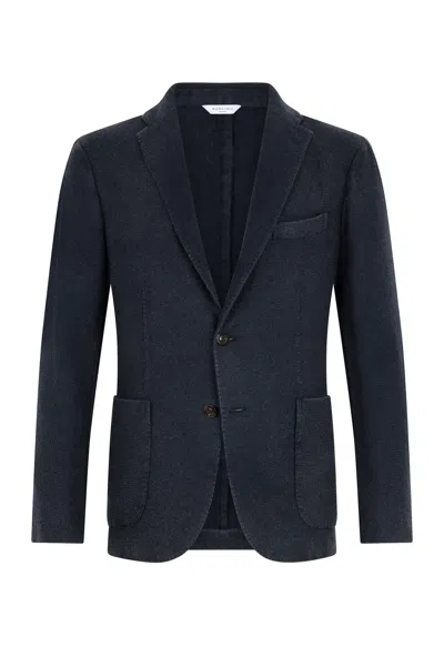 Boglioli Garment Dyed Cashmere K-jacket In Blue