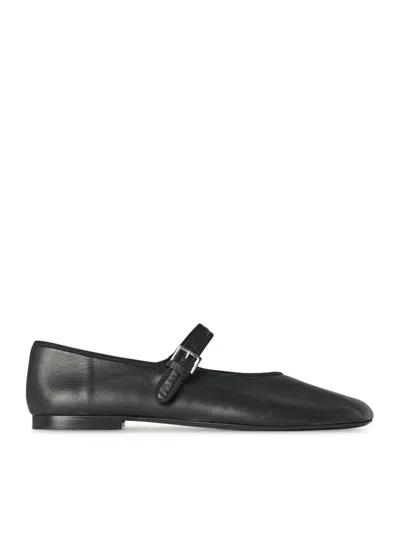 The Row Boheme Leather Mary Jane Ballerina Flats In Black