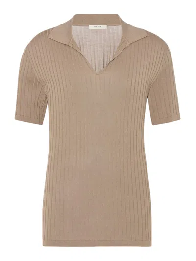 The Row Kaiomi Ribbed Short-sleeve Top In Brown