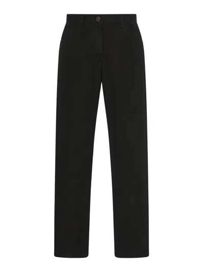 The Row Landais Cotton Jeans In Black