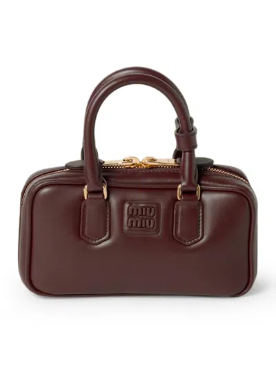 Miu Miu Soft Padded Shoulder Bag And Handles In Brown