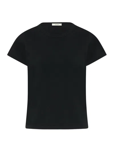 The Row Calibi Silk Blend Crew Neck T-shirt In Black