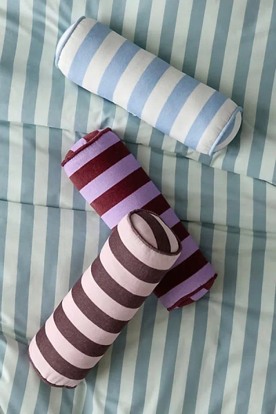 Urban Outfitters Awning Striped Round Bolster Pillow In Cocoa Blush At  In Multi