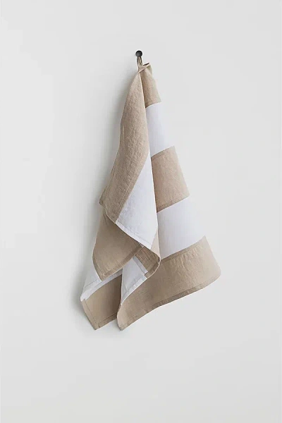 Magiclinen Striped Tea Towel In White/natural At Urban Outfitters In White