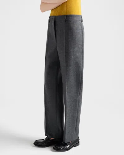 Prada Rush Stitch Pants In Black