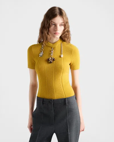 Prada Rush Stitch Pants In Black