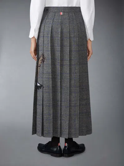 Thom Browne Gray Classic Pleated Maxi Skirt In Gray