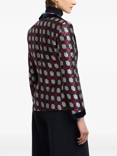 Emporio Armani Pattern-printed Single-breasted Blazer In Multi