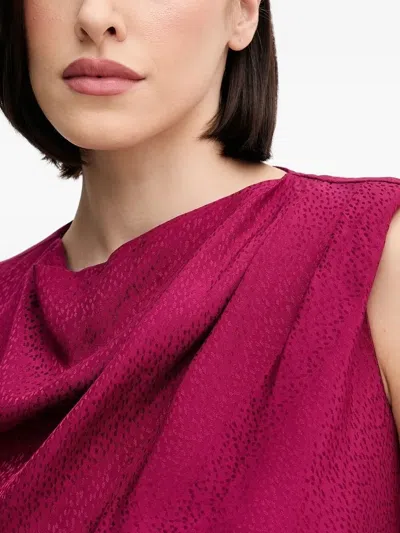 Hoss Intropia Cowl-neck Draped Midi Dress In Red