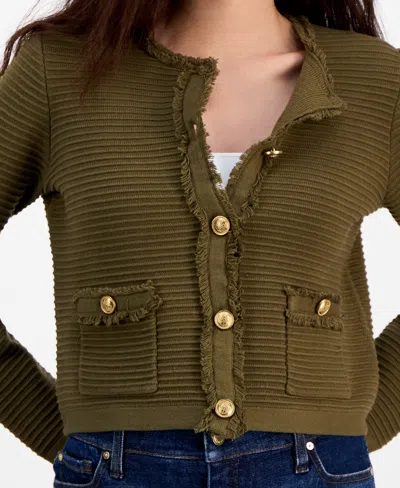 Inc International Concepts Petite Yarn-blend Button-down Cardigan Sweater, Created For Macy's In Green