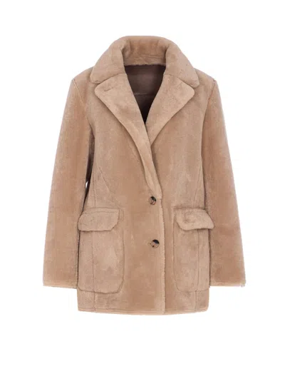Urbancode Reversible Faux Fur Coat With Suede Interior In Brown