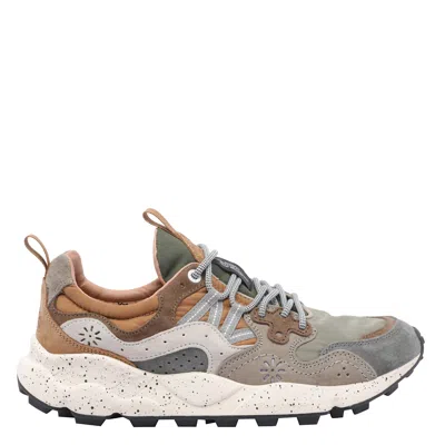 Flower Mountain Multi-textured Earth Tone Sneakers With Rugged Outsole In Multi