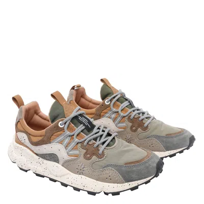 Flower Mountain Multi-textured Earth Tone Sneakers With Rugged Outsole In Multi