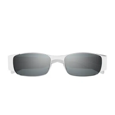Saint Laurent Sl 738 Linea Sl Logo 001 Silver Silver Sunglasses In Gray