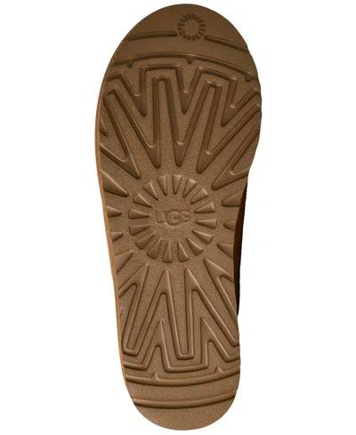 Ugg Slip-on Clog In Soft Suede With Sheepskin Lining In Brown