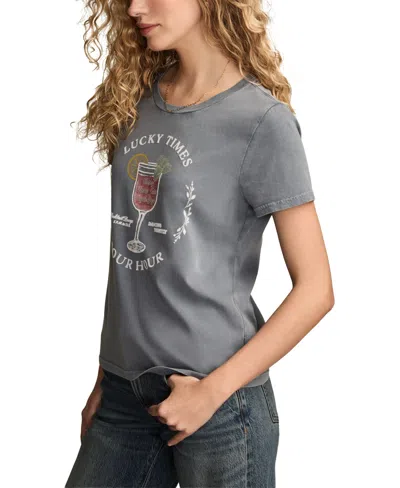 Lucky Brand Sour Hour Cotton Graphic T-shirt In Gray