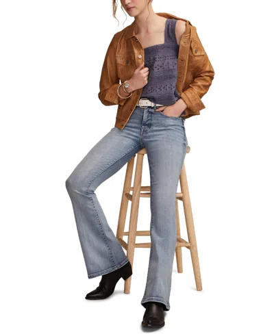 Lucky Brand Women's Eyelet Swing Tank Top In Purple