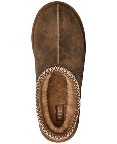 Ugg Chestnut Brown Suede Leather Tasman Ii Slippers In Green